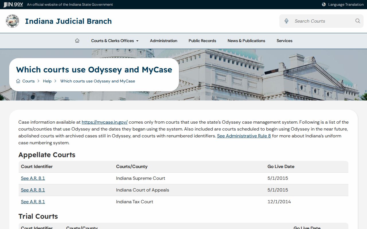 Clay County case lookup Odyssey courts