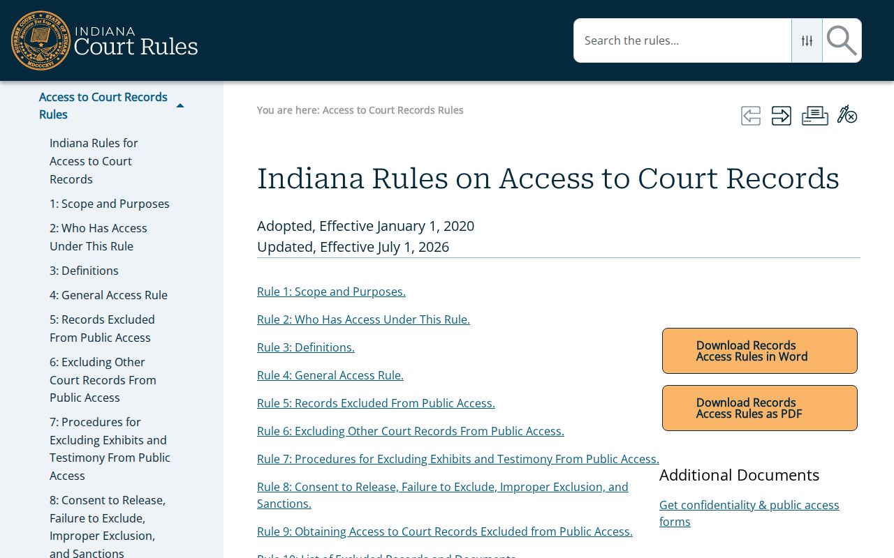Clay County court record access rules