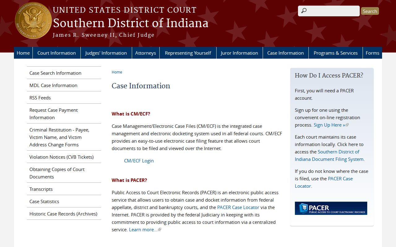 Clay County Harmony court docket federal case information