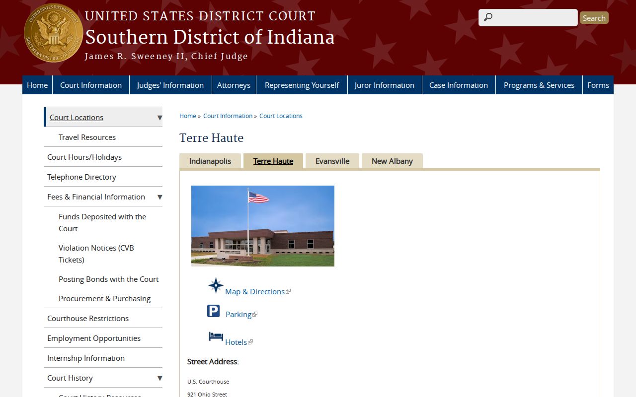 Clay County Harmony court docket Terre Haute federal division